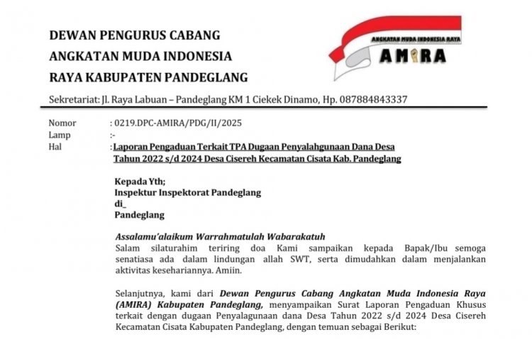 Kambing Ketapang Dana Desa Tahun 2024, Desa Cisereh Raib, DPC Amira Akan Laporakan Ke APH