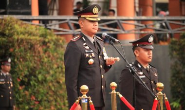 Polres Pandeglang Gelar Upacara Hari Bhayangkara Ke-79 di Alun-Alun Pandeglang