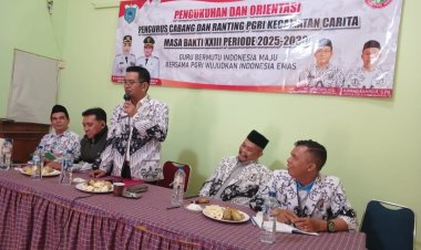 Acara Pengukuhan & Orientasi Pengurus PGRI Cabang Carita Masa Bakti XXIII Periode 2025–2030, Dihadiri Sekum PGRI Pandeglang