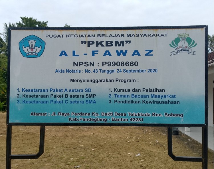 Penerimaan Siswa Baru Program Kesetaraan Paket A, B dan C Gratis Di PKBM Al-Fawaz Kecamatan Sobang Tahun Pelajaran 2026-2027