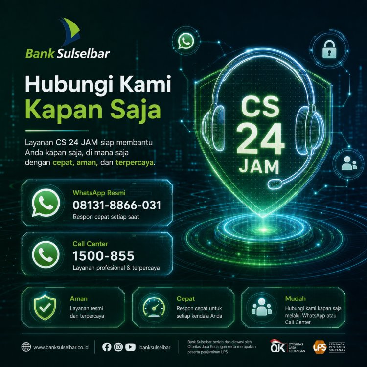 Nomor WA Cs Bank Sulselbar 081318866031