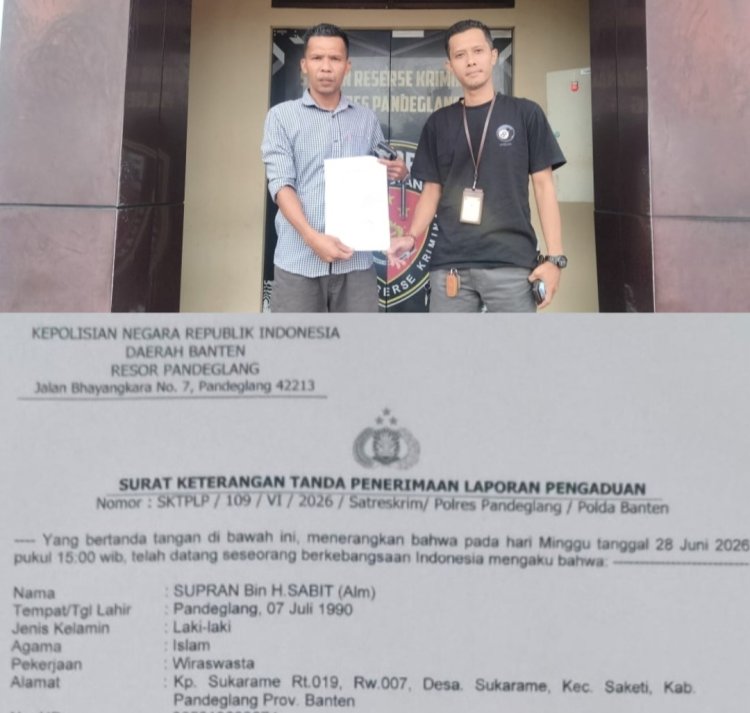Akun Facebook Maya Septiani, Dilaporkan Ke Polres Pandeglang Terkait Dugaan Pencemaran Nama Baik Advokat Moh. Supran, SH