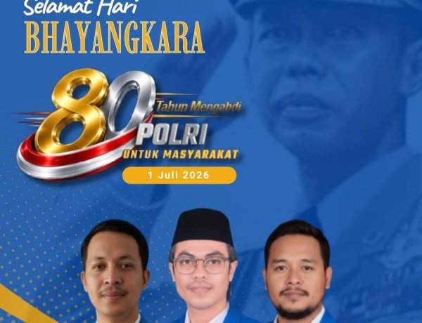 Segenap Pengurus DPD KNPI Kabupaten Pandeglang Ucapkan Selamat Hari Bhayangkara ke-80 Tahun 2026.