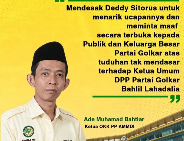 PP AMDDI Nilai Deddy Sitorus Mengalami  Degradasi Etika Kepemimpinan atas Tuduhan tak Mendasar Terhadap Bahlil Lahadalia