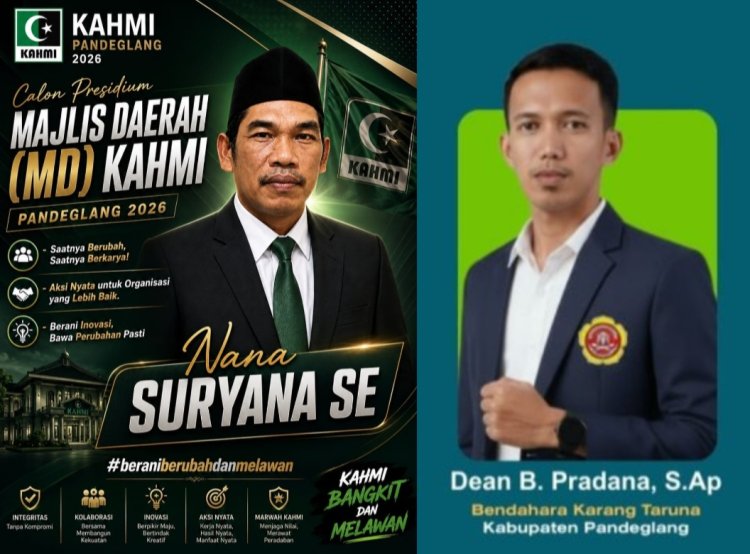Nana Suryana (Gatuel) Terpilih Sebagai Presidium MD KAHMI Pandeglang Pada Musda IV, Bendahara Karang Taruna Pandeglang Dean Bayu Pradana Sampaikan Selamat