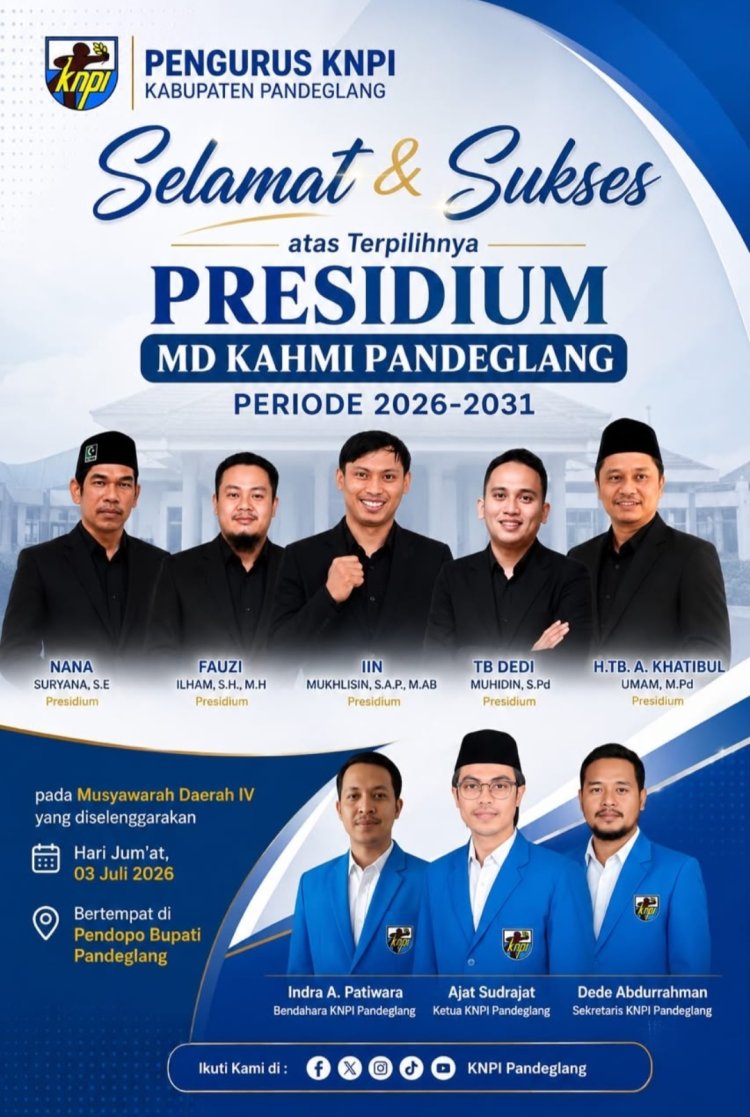 Berjalan Dengan Sukses Musda IV MD KAHMI Pandeglang, DPD KNPI Sampaikan Selamat Kepada 5 Presidium Terpilih