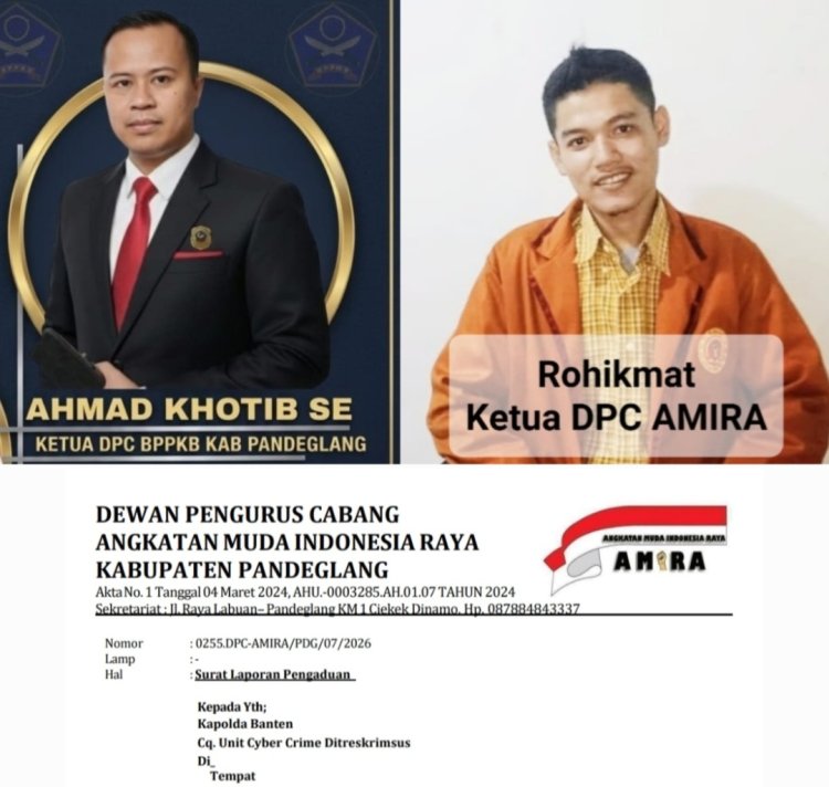 Layangkan Laporan Ke Unit Cyber Crime Polda Banten, DPC AMIRA & DPC BPPKB Pandeglang, Laporkan Akun Tiktok @wanita.pancasila Terkait Dugaan Pencemaran Nama Baik Gubernur Banten