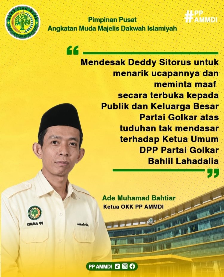PP AMDDI Nilai Deddy Sitorus Mengalami  Degradasi Etika Kepemimpinan atas Tuduhan tak Mendasar Terhadap Bahlil Lahadalia