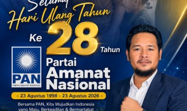 Dede Abdurrahman, Ketua BPC HIPKA Pandeglang Sampaikan Dirgahayu Partai Amanat Nasional (PAN) Ke-28 Tahun 2026