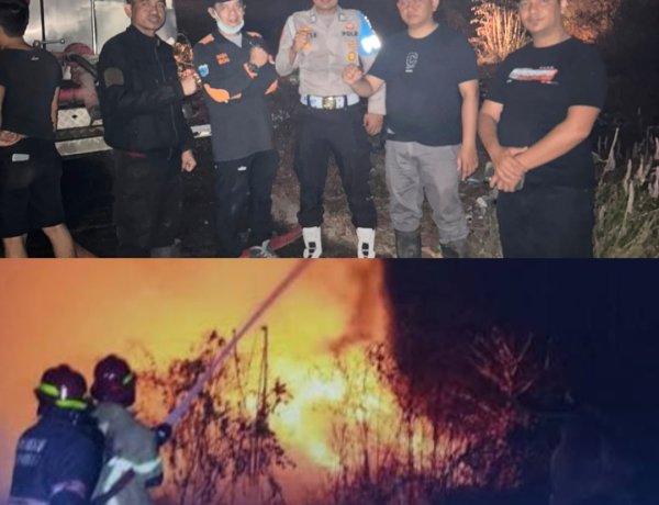 Porsonil Polsek Cikedal Polres Pandeglang Bersama BPBDPK, Kecamatan Cikedal dan Pemdes Karyautama Lakukan Pemadaman dan Penanganan Kebakaran TPA Lame Luhur Cikedal