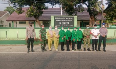 Antisipasi Dampak Erupsi Gunung Anak Krakatau, Muspika Menes Imbau Warga Gunakan Masker  ‎
