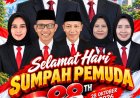 Keluarga Besar BKPSDM Pandeglang Sampaikan Selamat Hari Sumpah Pemuda Ke-98, "Patriot, Gigih, Berempati, Pemuda Untuk Indonesia"