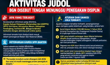 ‎KSPPG Umi Kaisar Menes Berinisial RR Diduga Terdeteksi Judol, BGN Disebut Tengah Menunggu Penegakan Disiplin  ‎