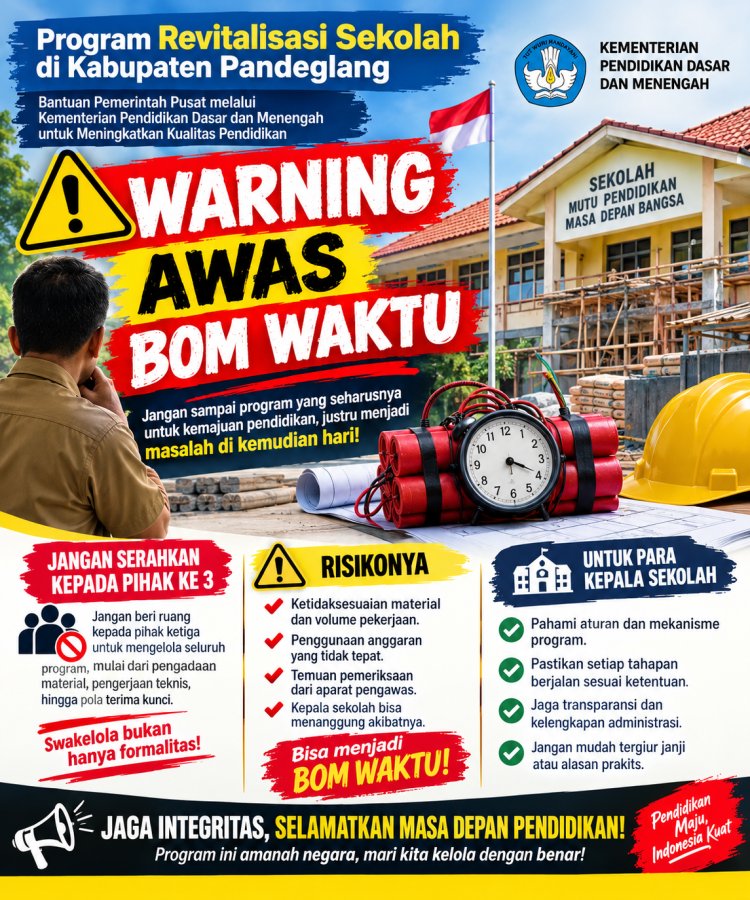 Program Revitalisasi Sekolah di Pandeglang: Kepala Sekolah Jangan Terjebak Praktik Swakelola Formalitas, Pihak Ketiga Jangan Ambil Alih!  ‎
